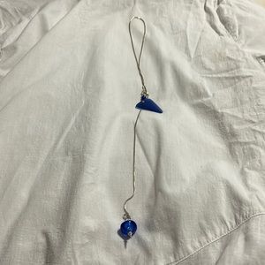 Adjustable blue sea glass necklace